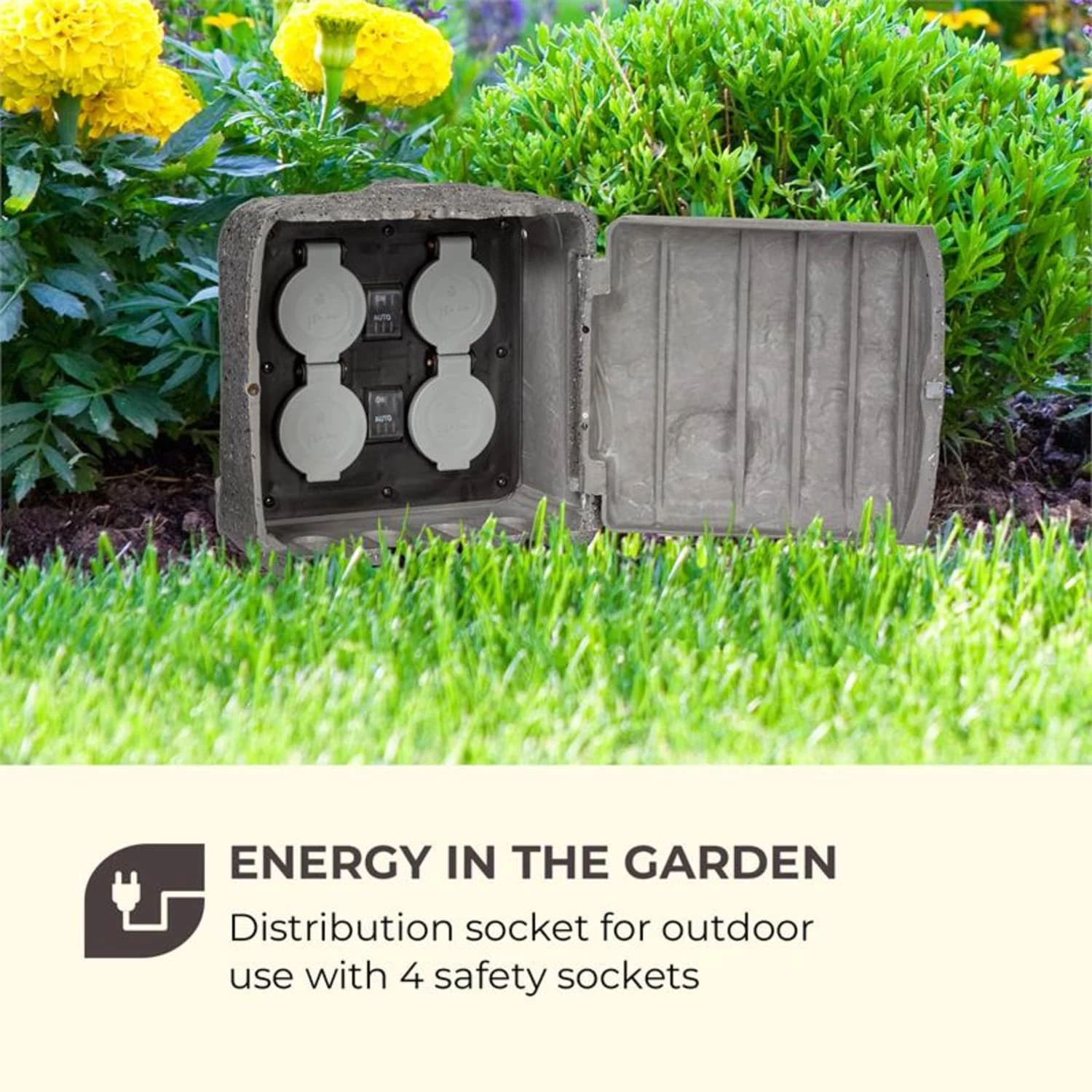 Power Rock Twilight 5 4-fach-Gartensteckdose IP44 Dämmerlichtsensor 5m 4 Power Rock Twilight 5 4-fach-Gartensteckdose IP44 Dämmerlichtsensor 5m – Bild 2