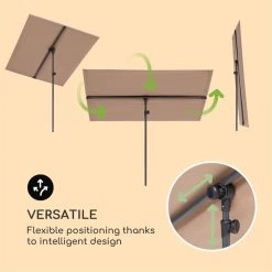 Flex-Shade L Sonnenschirm 130 X 180 Cm Polyester UV 50 Taupe -Gartenwelt Verkauf 10034727 yy 0003 logo Blumfeldt Flex Shade L Sonnenschirm 130x180 taupe