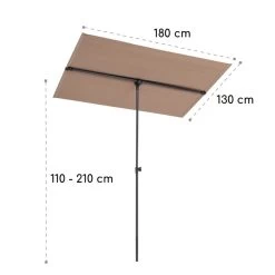 Flex-Shade L Sonnenschirm 130 X 180 Cm Polyester UV 50 Taupe -Gartenwelt Verkauf 10034727 yy 0009 logo Blumfeldt Flex Shade L Sonnenschirm 130x180 taupe
