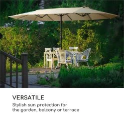 Twin Peaks Sonnenschirm Sonnenschutz 456 X 245 X 268 Cm Polyester -Gartenwelt Verkauf 10034740 yy 0005 logo Blumfeldt Twin Peaks Sonnenschirm creme