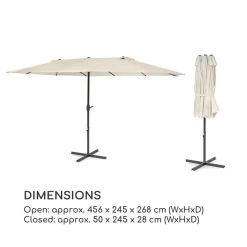 Twin Peaks Sonnenschirm Sonnenschutz 456 X 245 X 268 Cm Polyester -Gartenwelt Verkauf 10034740 yy 0009 logo Blumfeldt Twin Peaks Sonnenschirm creme