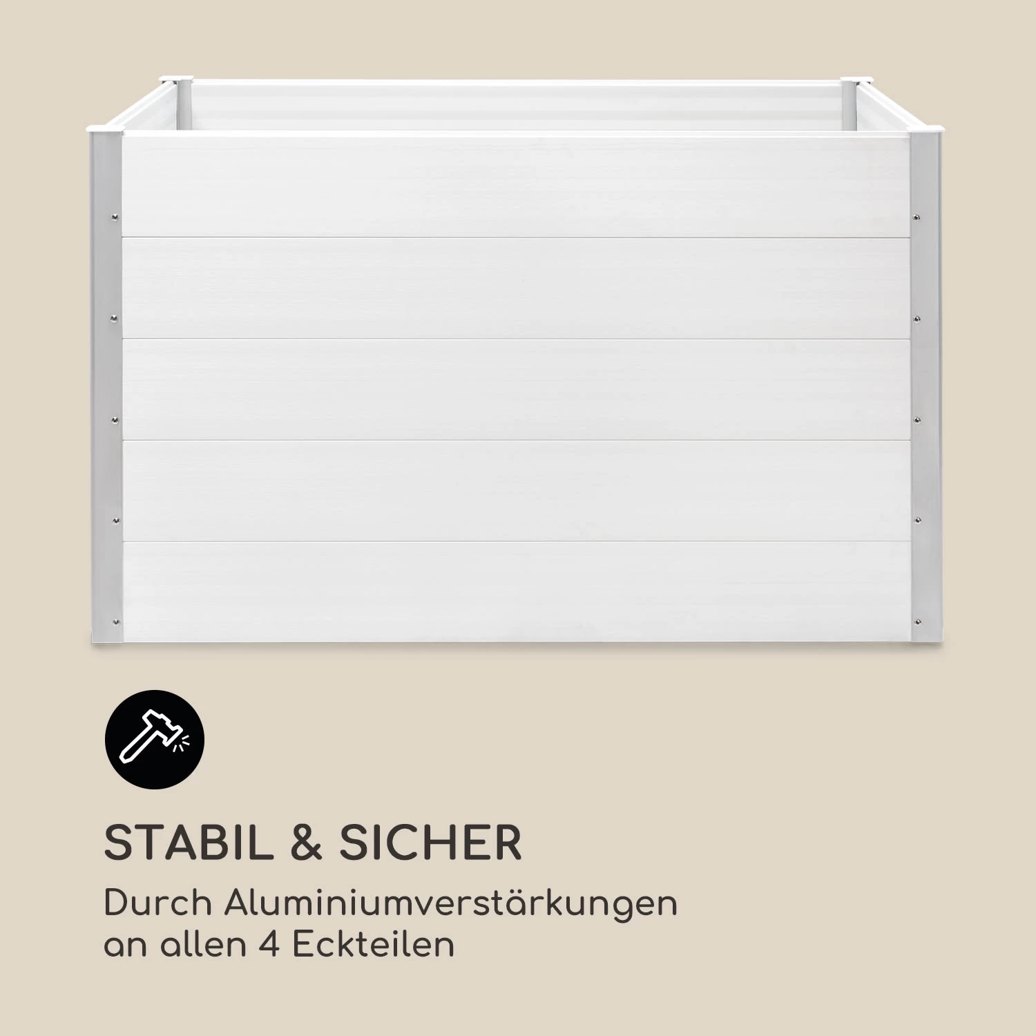 Nova Grow Gartenbeet 150 X 91 X 100 Cm WPC Holzoptik Weiß 10 Nova Grow Gartenbeet 150 X 91 X 100 Cm WPC Holzoptik Weiß – Bild 8