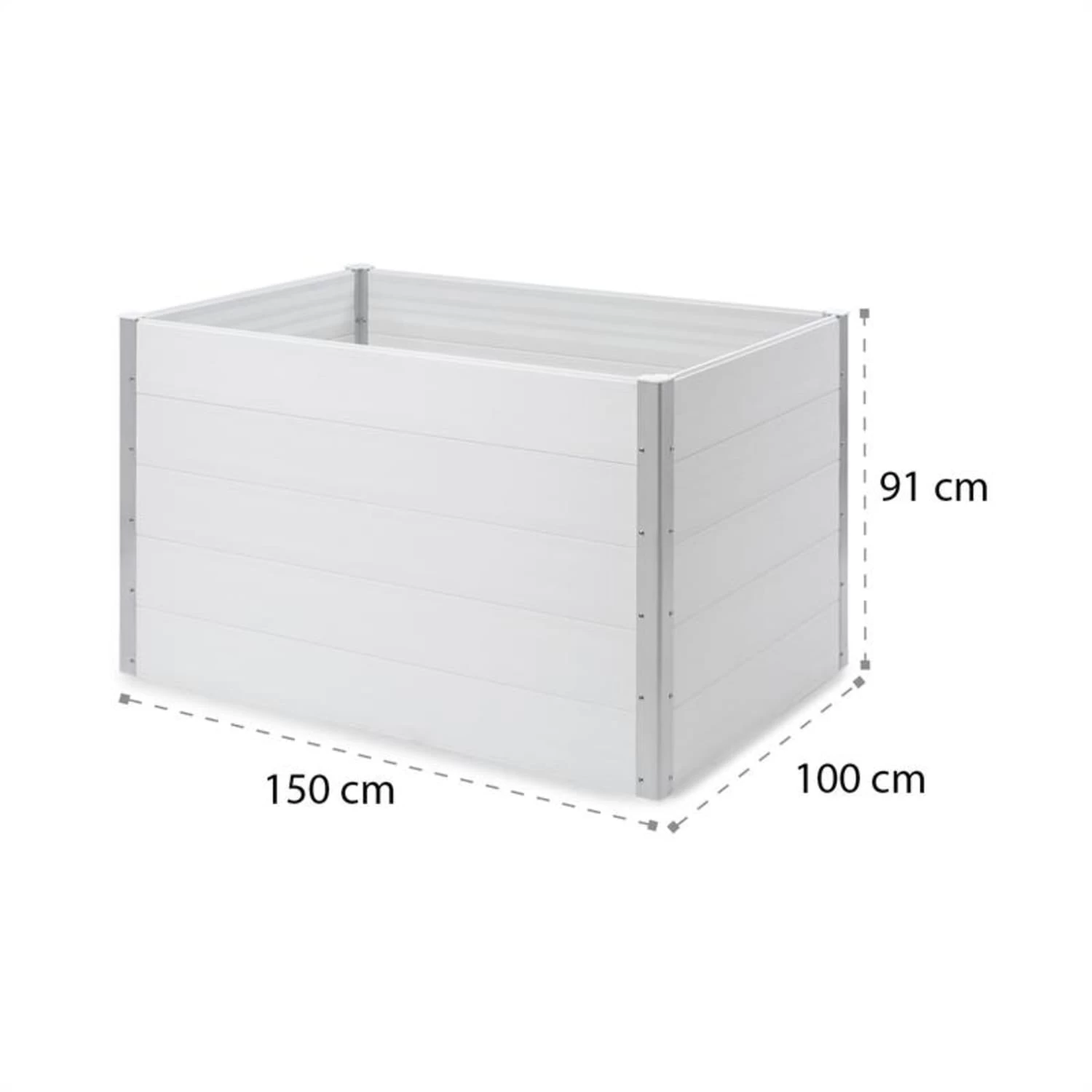 Nova Grow Gartenbeet 150 X 91 X 100 Cm WPC Holzoptik Weiß 11 Nova Grow Gartenbeet 150 X 91 X 100 Cm WPC Holzoptik Weiß – Bild 9