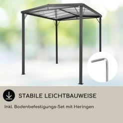 Pantheon Solid Sky Flat Pergola Vordach 3x3m Polycarbonat -Gartenwelt Verkauf 10034984 de 0004 usp