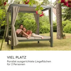 Eremitage Double XL Sunbed 2 Pers Stahl-Rahmen Sonnendach Vorhänge -Gartenwelt Verkauf 10035429 de 0003 logo