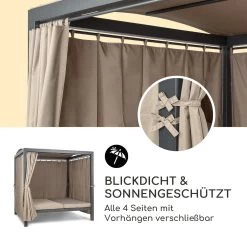 Eremitage Double XL Sunbed 2 Pers Stahl-Rahmen Sonnendach Vorhänge -Gartenwelt Verkauf 10035429 de 0004 logo