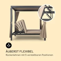 Eremitage Double XL Sunbed 2 Pers Stahl-Rahmen Sonnendach Vorhänge -Gartenwelt Verkauf 10035429 de 0007 logo