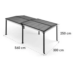 Pantheon Solid Sky Expand Pavillon Seitenwände 3x3-5,6 M Aluminium -Gartenwelt Verkauf 10035870 yy 0007 dimensions