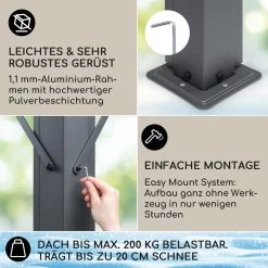 Pantheon Cortina Solid Sky Pergola Vordach 3x3m Polycarbonat -Gartenwelt Verkauf 10035872 de 0003 usp