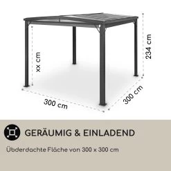 Pantheon Cortina Solid Sky Pergola Vordach 3x3m Polycarbonat -Gartenwelt Verkauf 10035872 de 0004 usp