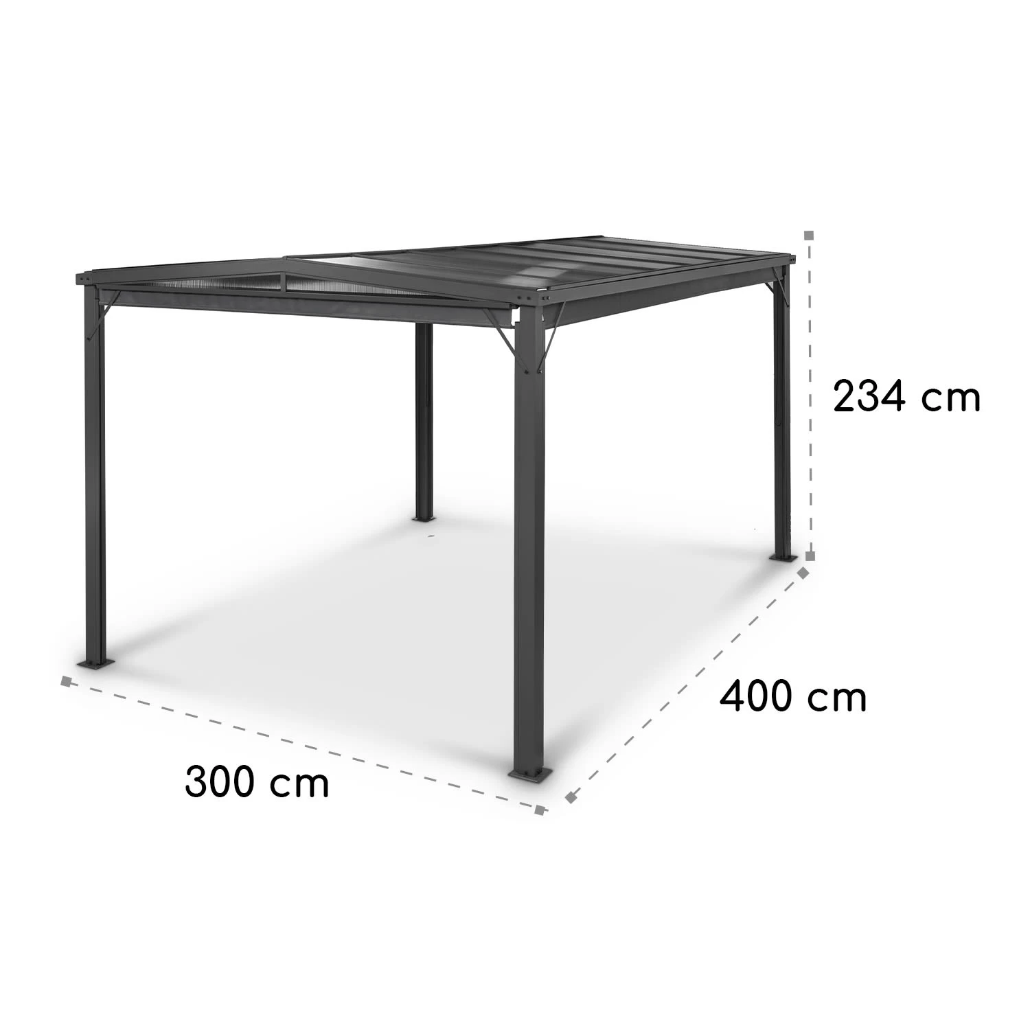 Pantheon Cortina Solid Sky Pergola Vordach 3x4m Polycarbonat 9 Pantheon Cortina Solid Sky Pergola Vordach 3x4m Polycarbonat – Bild 7