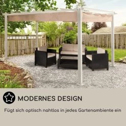 Pantheon Pergola Aluminiumkantrohr 3x4m 4 Eckpfosten Wasserabweisend -Gartenwelt Verkauf 10035878 DE 0006 usp