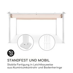 Pantheon Pergola Aluminiumkantrohr 3x4m 4 Eckpfosten Wasserabweisend -Gartenwelt Verkauf 10035878 de 0003 logo