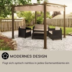 Pantheon Rust Pergola Aluminium 3x3m 6 Eckpfosten Wasserabweisend -Gartenwelt Verkauf 10035887 DE 0006 usp