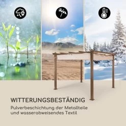 Pantheon Rust Pergola Aluminium 3x3m 6 Eckpfosten Wasserabweisend -Gartenwelt Verkauf 10035887 de 0005 logo