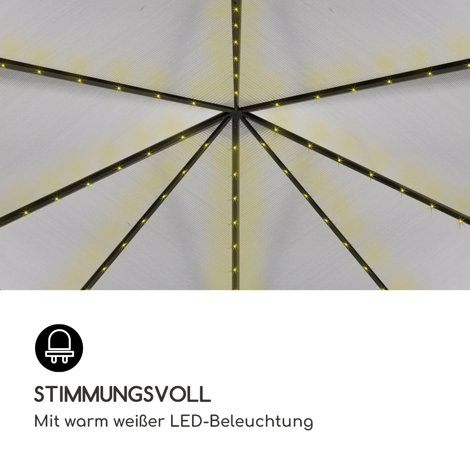 Pantheon Solid Sky Ambient Solar Pavillon 3x3m Polycarbonat Aluminium 5 Pantheon Solid Sky Ambient Solar Pavillon 3x3m Polycarbonat Aluminium – Bild 3