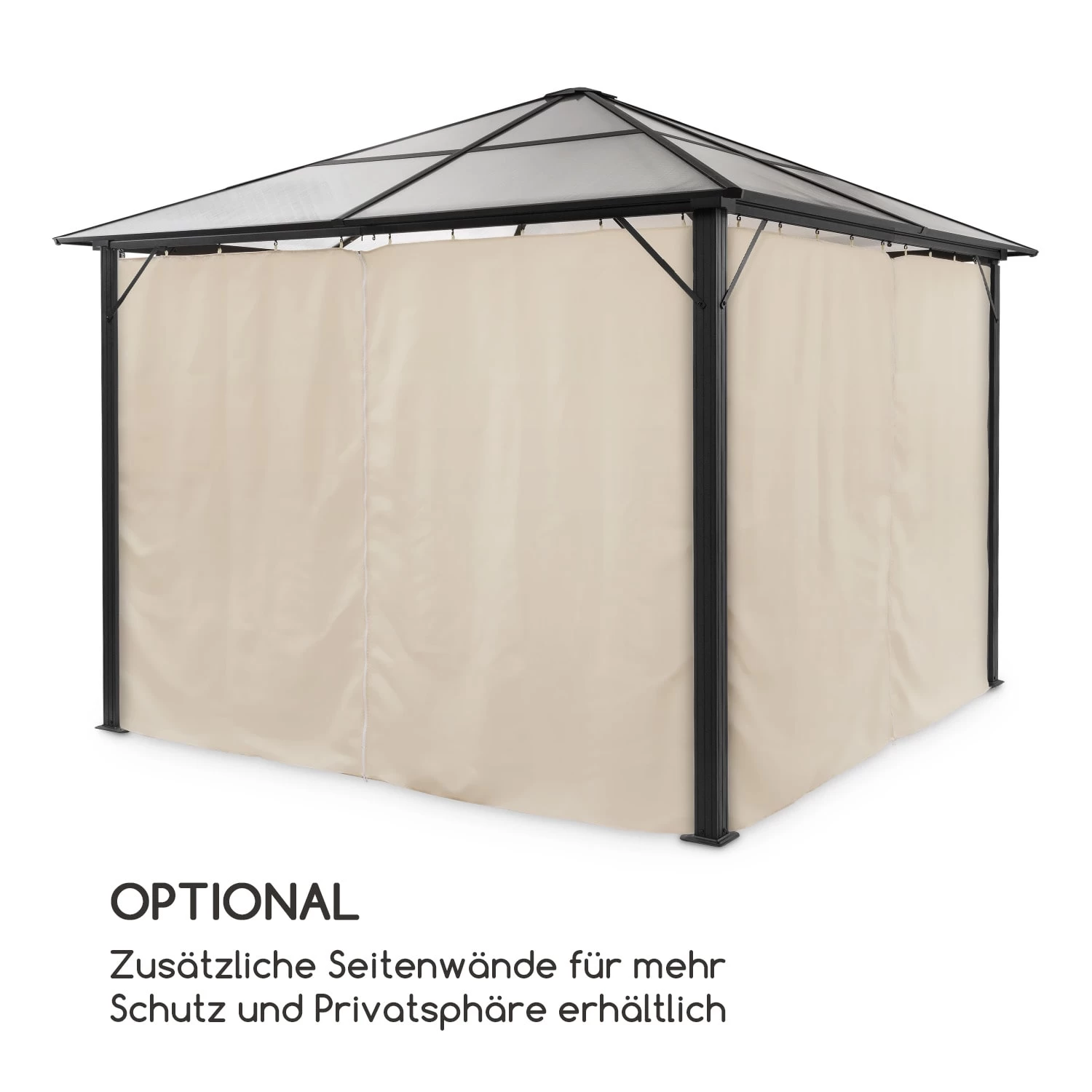 Pantheon Solid Sky Ambient Solar Pavillon 3x3m Polycarbonat Aluminium 6 Pantheon Solid Sky Ambient Solar Pavillon 3x3m Polycarbonat Aluminium – Bild 4