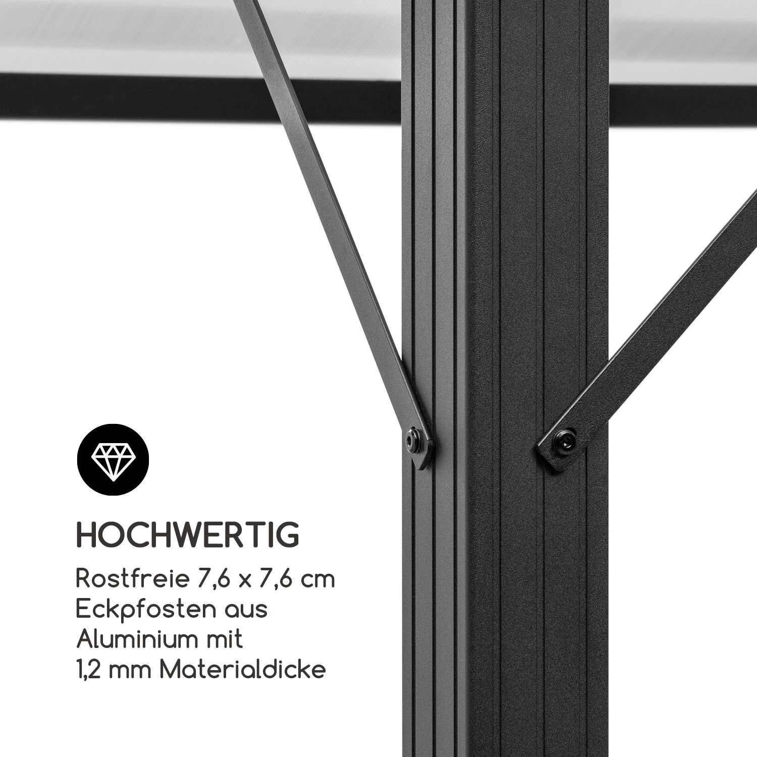 Pantheon Solid Sky Ambient Solar Pavillon 3x3m Polycarbonat Aluminium 10 Pantheon Solid Sky Ambient Solar Pavillon 3x3m Polycarbonat Aluminium – Bild 8