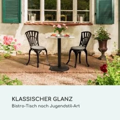 Patras Onyx Bistro-Tisch Mit Jugendstil Marmor 60 X 60 Cm Höhe: 72 Cm Rund -Gartenwelt Verkauf 10035980 de 0002 logo