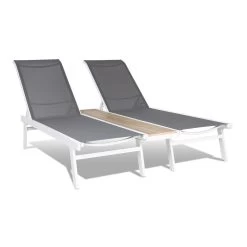 Pompei Sonnenliege Lounger 2 Pers. Aluminium Abstellfläche