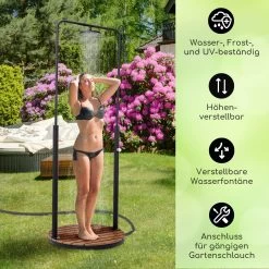 Sumatra Falls Round Gartendusche WPC Aluminium Ø 80 Cm Rund -Gartenwelt Verkauf 10036348 de 0002 usp