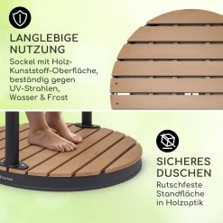 Sumatra Falls Round Gartendusche WPC Aluminium Ø 80 Cm Rund -Gartenwelt Verkauf 10036348 de 0003 usp