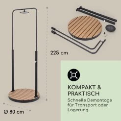 Sumatra Falls Round Gartendusche WPC Aluminium Ø 80 Cm Rund -Gartenwelt Verkauf 10036348 de 0006 usp