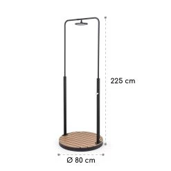 Sumatra Falls Round Gartendusche WPC Aluminium Ø 80 Cm Rund -Gartenwelt Verkauf 10036348 yy 0008 dimensions
