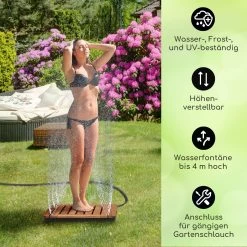 Sumatra Teak Square Gartendusche Aluminium Teakholz Tragegriff -Gartenwelt Verkauf 10036350 de 0002 usp