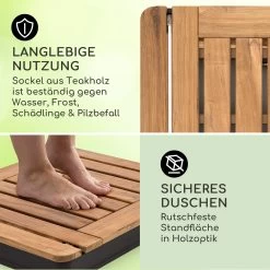 Sumatra Teak Square Gartendusche Aluminium Teakholz Tragegriff -Gartenwelt Verkauf 10036350 de 0003 usp