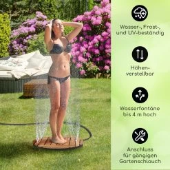 Sumatra Teak Round Gartendusche Aluminium Teakholz Tragegriff -Gartenwelt Verkauf 10036351 de 0002 usp