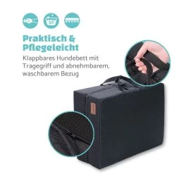 Hundebett Hundematte | Waschbar | Orthopädisch | Rutschfest | Atmungsaktiv | Klappbar Memory-Schaum | Größe M (80 X 8 X 55 Cm) -Gartenwelt Verkauf 10037569 de 0005 logo