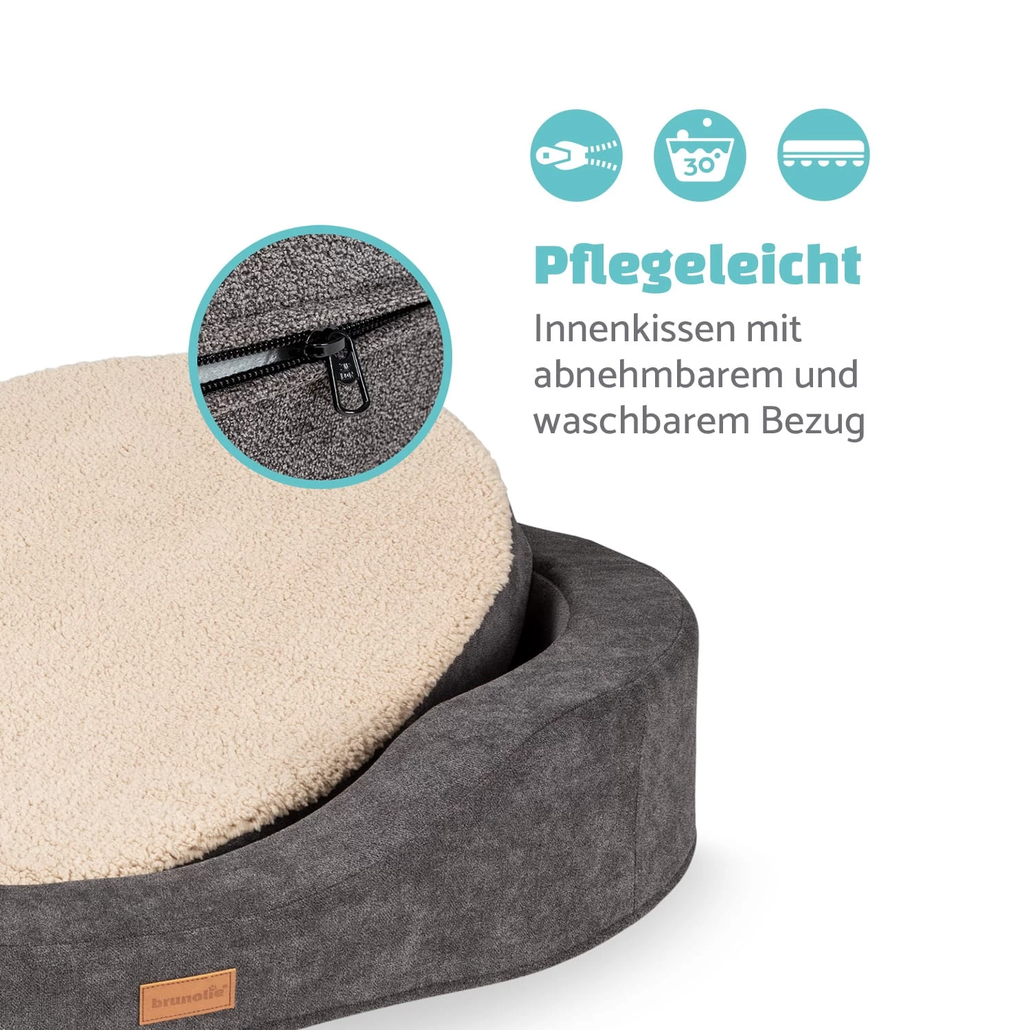 Lotte Hundebett Waschbar Orthopädisch Rutschfest Memory-Schaum Größe L 7 Lotte Hundebett Waschbar Orthopädisch Rutschfest Memory-Schaum Größe L – Bild 5