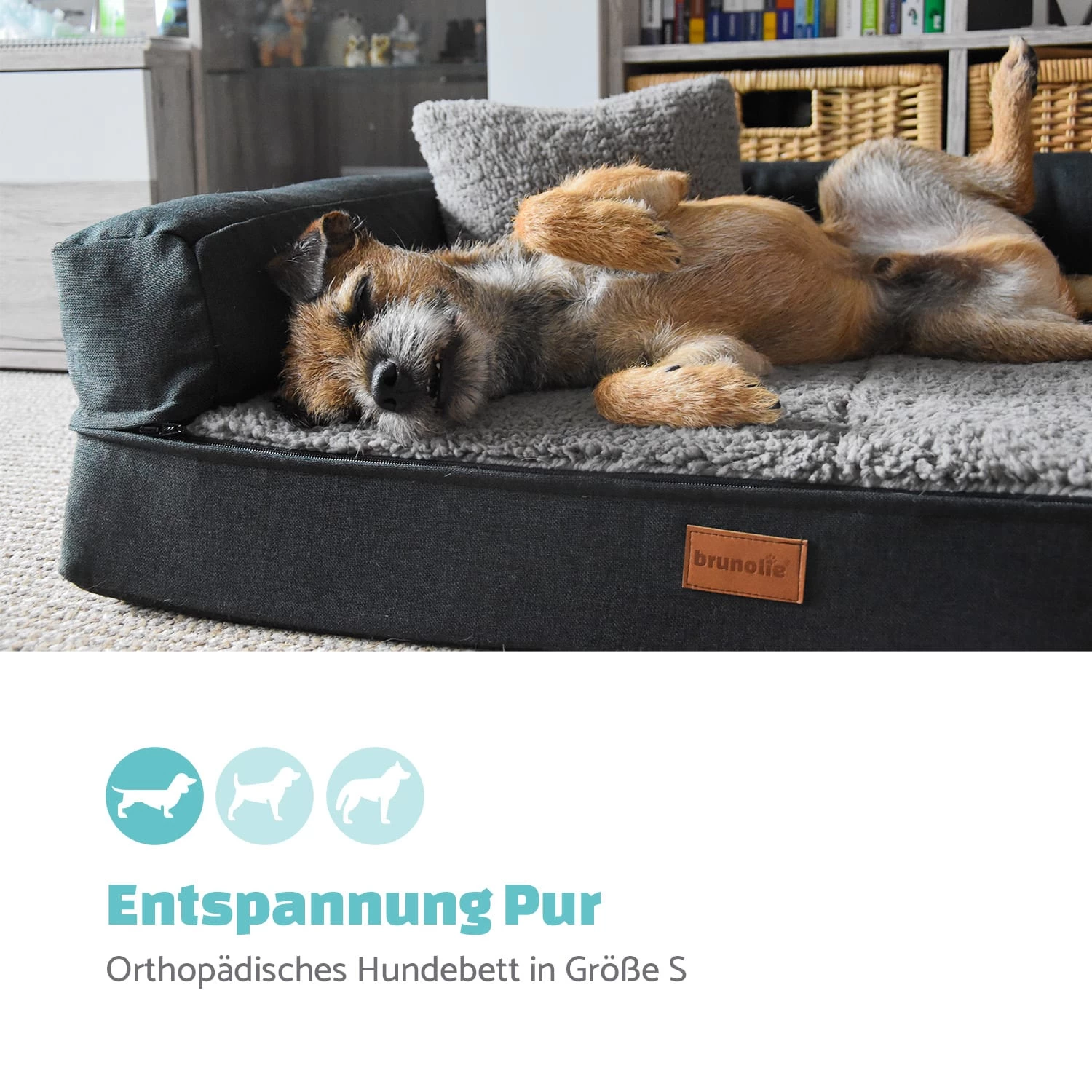 Odin Hundesofa Waschbar Orthopädisch Rutschfest Memory-Schaum Größe S 4 Odin Hundesofa Waschbar Orthopädisch Rutschfest Memory-Schaum Größe S – Bild 2