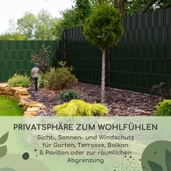 Sichtschutzstreifen Zaunblenden PVC-Hartplastik 2,53 X 0,19 M -Gartenwelt Verkauf 10037994 de 0002 usp