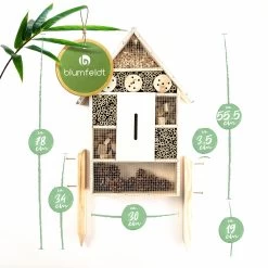 Insektenhaus Metalldach Inkl. Füße Ganzjährig Bewohnbar Pinienholz -Gartenwelt Verkauf 10038015 yy 0006 logo