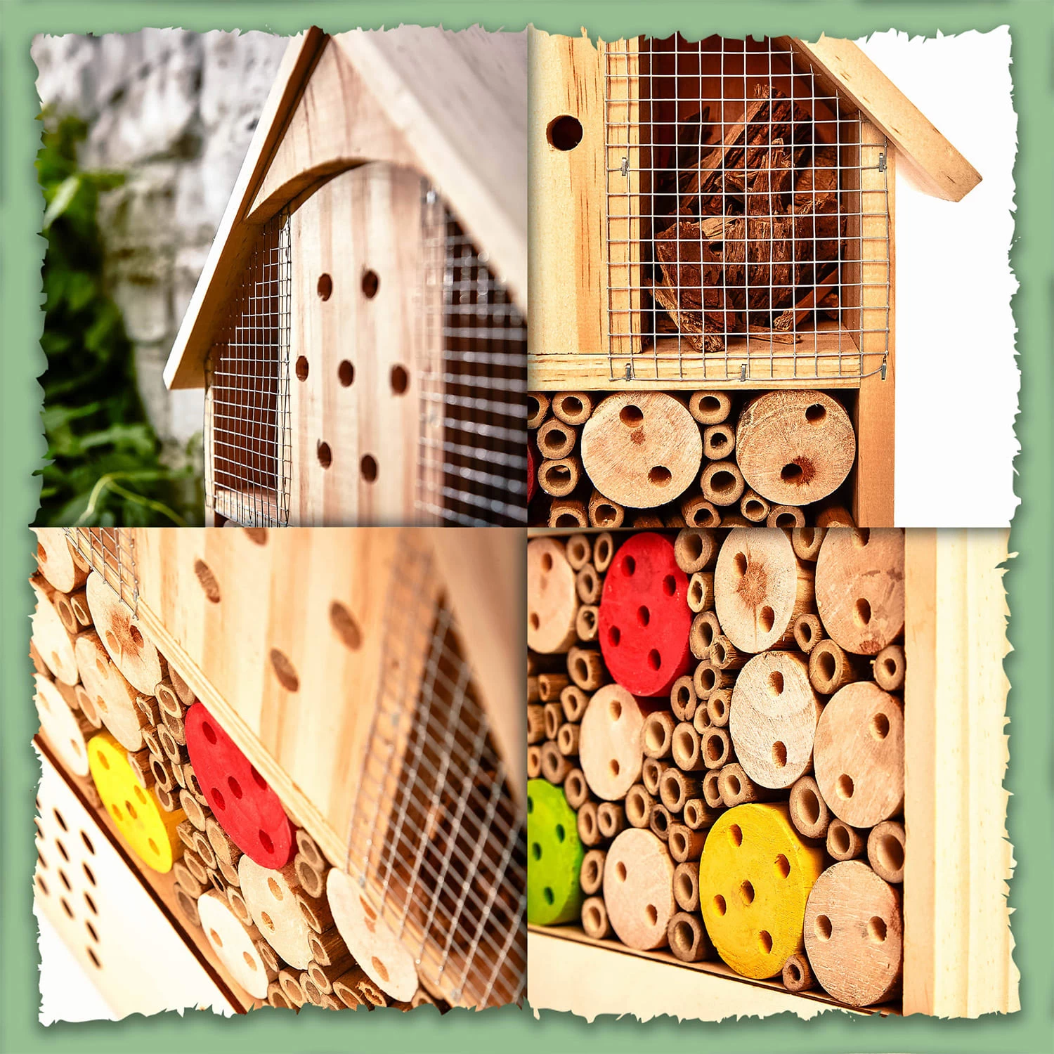 Insektenhotel Mit Farbklecksen Ganzjährig Bewohnbar Pinienholz 5 Insektenhotel Mit Farbklecksen Ganzjährig Bewohnbar Pinienholz – Bild 3