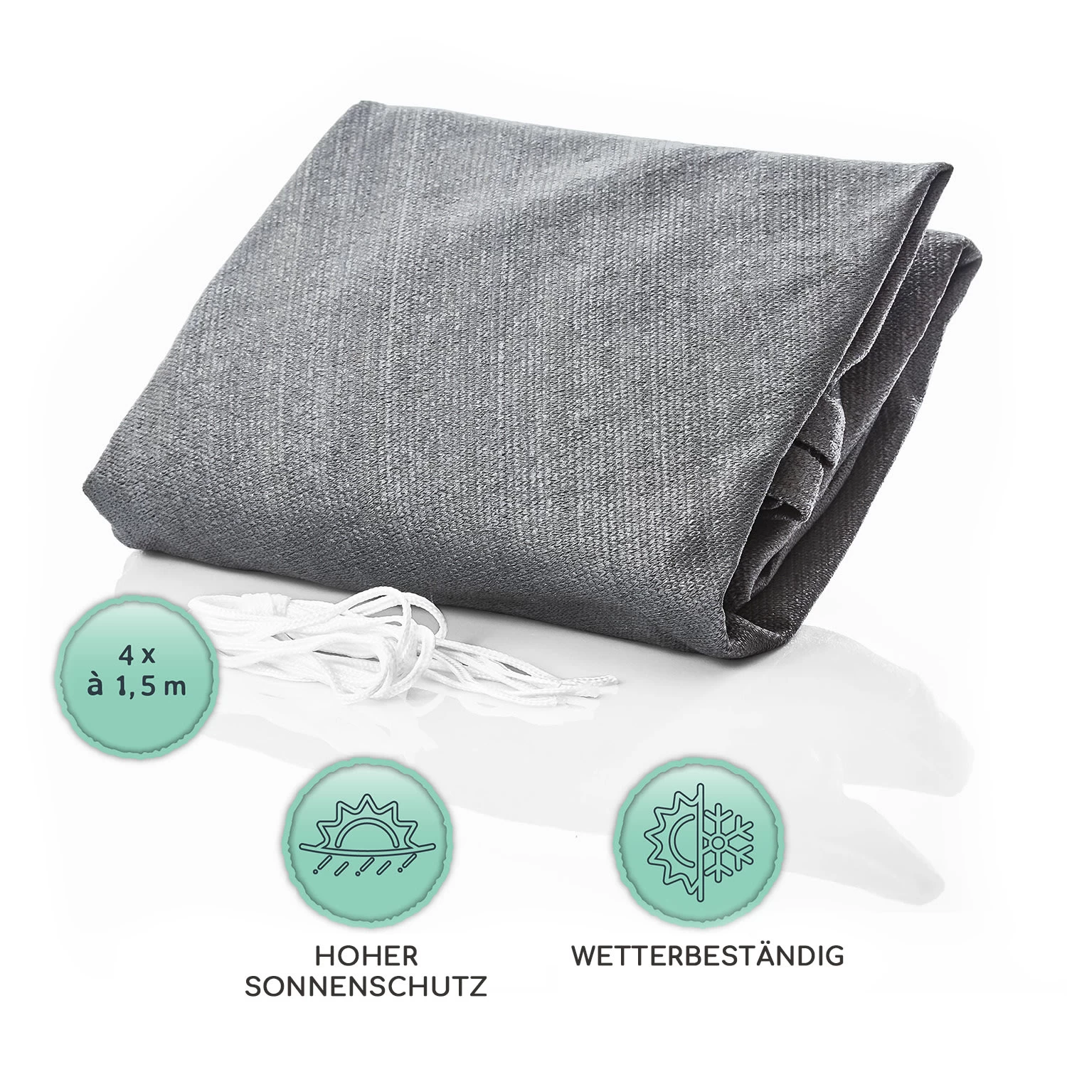 Rechteckiges Sonnensegel 2x4 M Mit Befestigungsringen Polyester Luftdurchlässig 7 Rechteckiges Sonnensegel 2x4 M Mit Befestigungsringen Polyester Luftdurchlässig – Bild 5