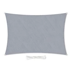 Rechteckiges Sonnensegel 2x4 M Mit Befestigungsringen Polyester Luftdurchlässig