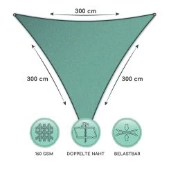 Dreieckiges Sonnensegel 3x3x3 M Befestigungsringe PE Luftdurchlässig -Gartenwelt Verkauf 10038147 de 0006 logo