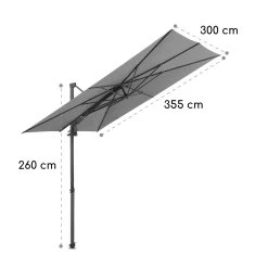 Saint-Tropez Ampelschirm 3-Achsen-Rotation 360° Drehbar 3 X 3,55 M UV-Schutz 50+ -Gartenwelt Verkauf 10038316 yy 0007 logo