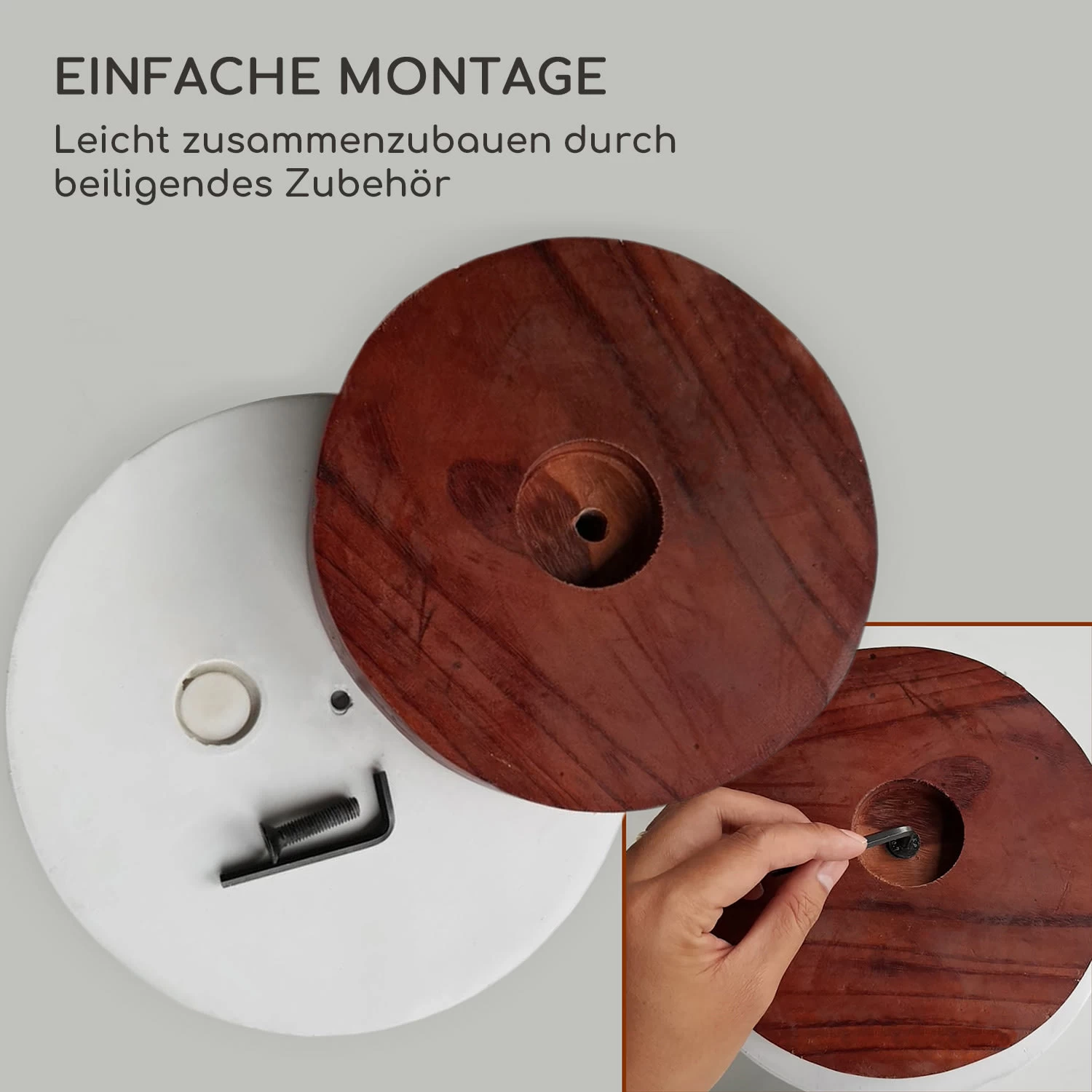 Enspijk Blumentöpfe 2er-Set 2 Größen Walnussholz Polystone Handgemacht 5 Enspijk Blumentöpfe 2er-Set 2 Größen Walnussholz Polystone Handgemacht – Bild 3