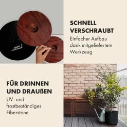 Enspijk Blumentöpfe Walnussholz Polystone Handgemacht 2 Größen -Gartenwelt Verkauf 10038463 de 0004 usp