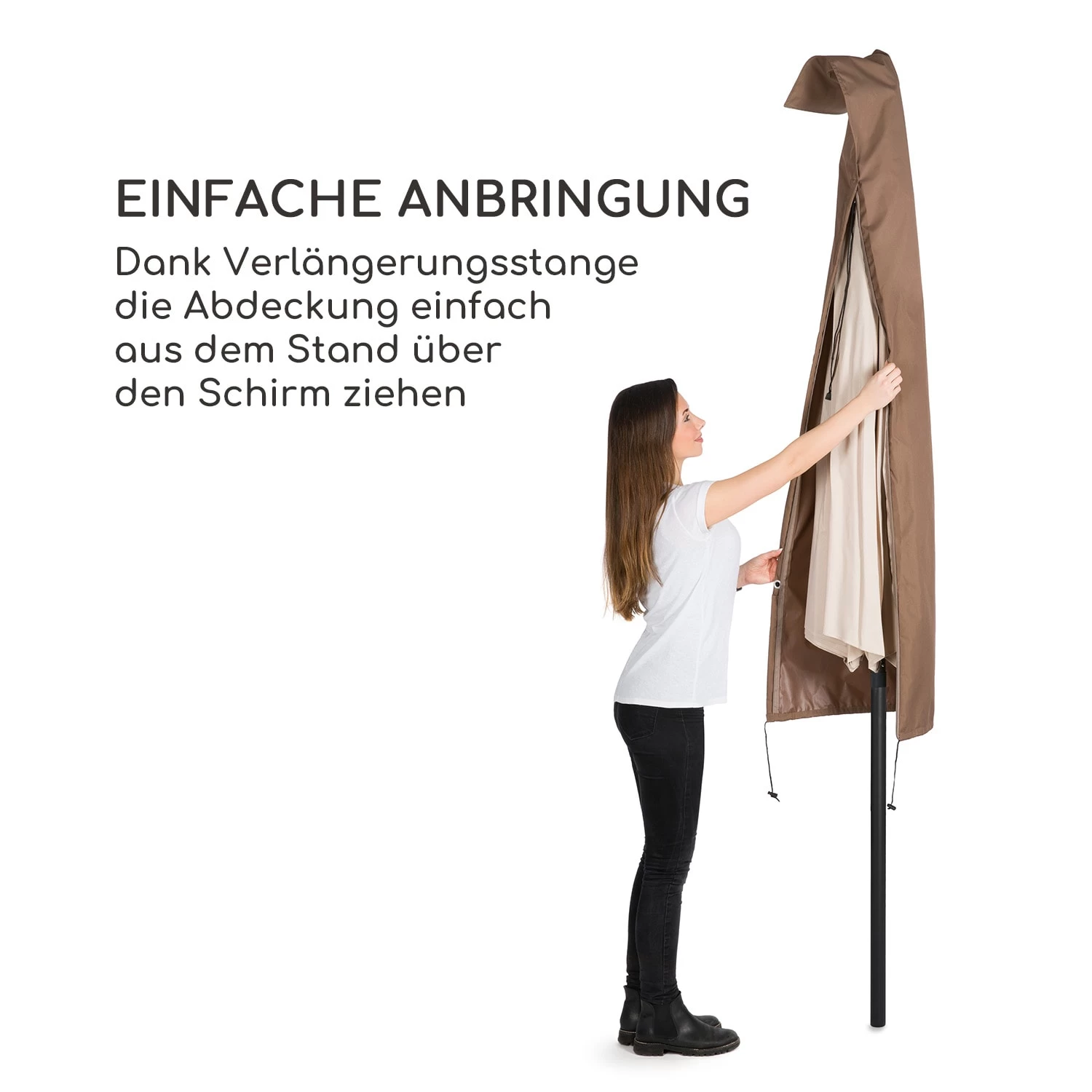 Shield Premium Schutzhülle Sonnenschirm Bis Ø 300 Cm UV-beständig 6 Shield Premium Schutzhülle Sonnenschirm Bis Ø 300 Cm UV-beständig – Bild 4