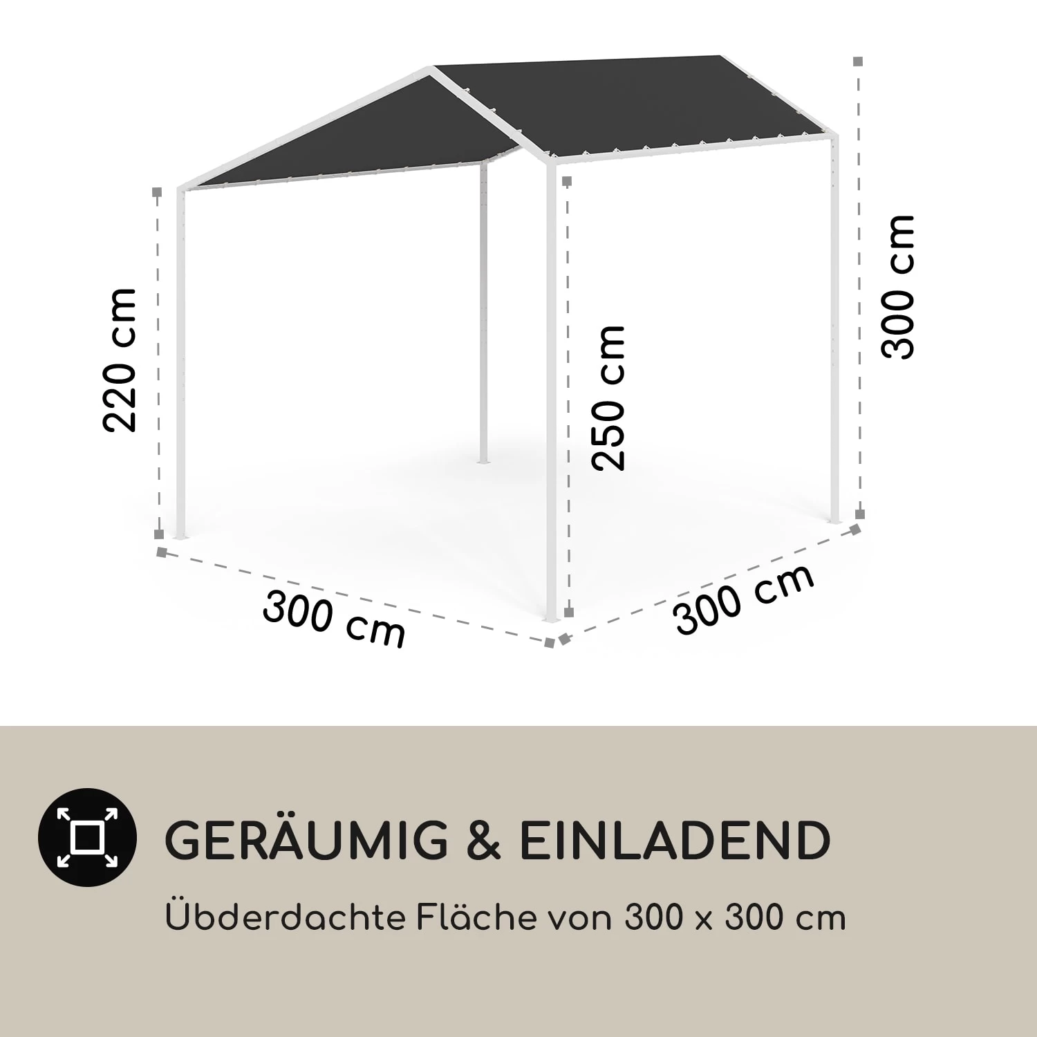 Blumfeldt La Rochelle Gazebo Schrägdach UV 50+ Aluminium Polyester 6 Blumfeldt La Rochelle Gazebo Schrägdach UV 50+ Aluminium Polyester – Bild 4