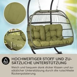 Biarritz Double Hängesessel Zweier PE Aluminium Polyrattan 260 Kg -Gartenwelt Verkauf 10040298 de 0002 usp