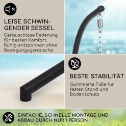 Biarritz Double Hängesessel Zweier PE Aluminium Polyrattan 260 Kg -Gartenwelt Verkauf 10040298 de 0003 usp