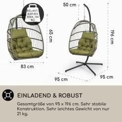 Biarritz Individuelle Hängesessel PE Aluminium Polyrattan 130 Kg 11 Biarritz Individuelle Hängesessel PE Aluminium Polyrattan 130 Kg -Gartenwelt Verkauf 10040300 de 0004 usp