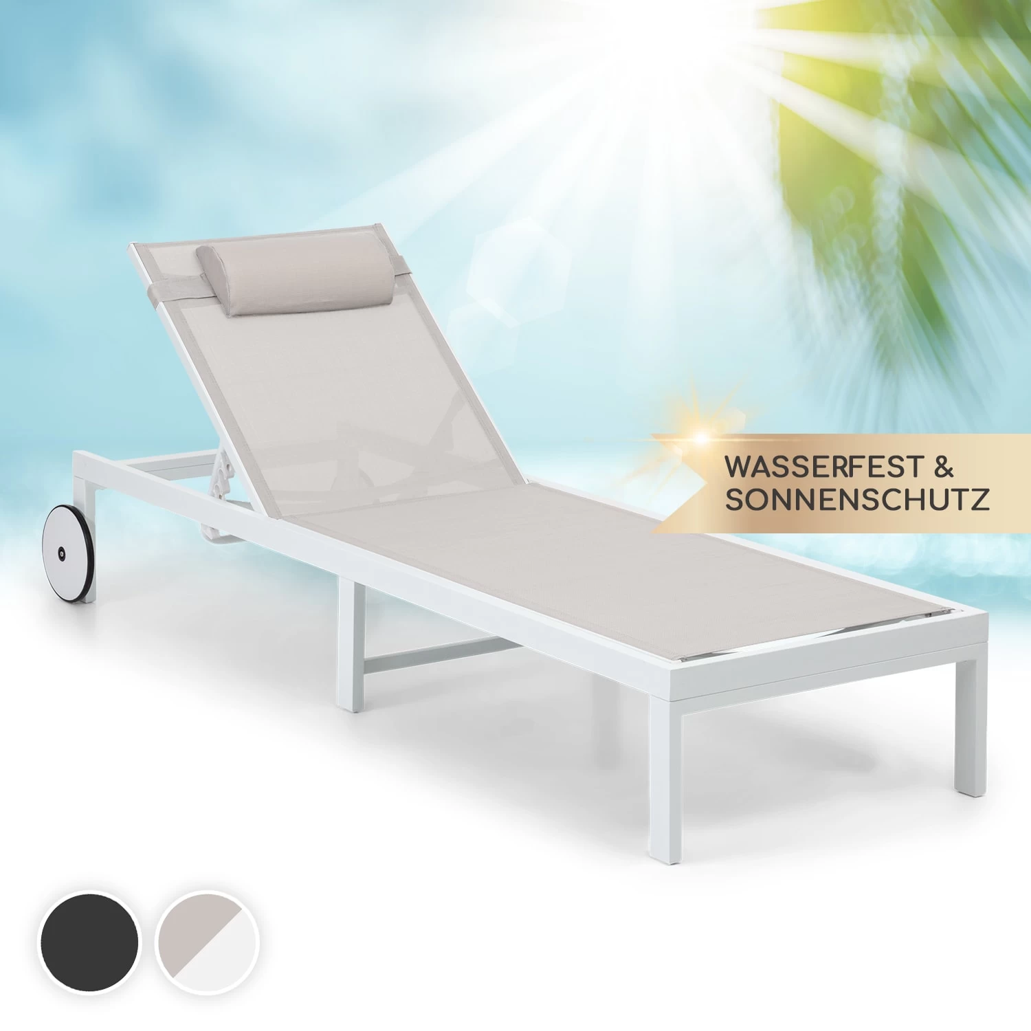 Lucca Lounger Liegestuhl Polyester Aluminium 4-Stufen 3 Lucca Lounger Liegestuhl Polyester Aluminium 4-Stufen
